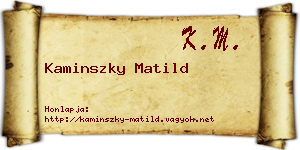 Kaminszky Matild névjegykártya